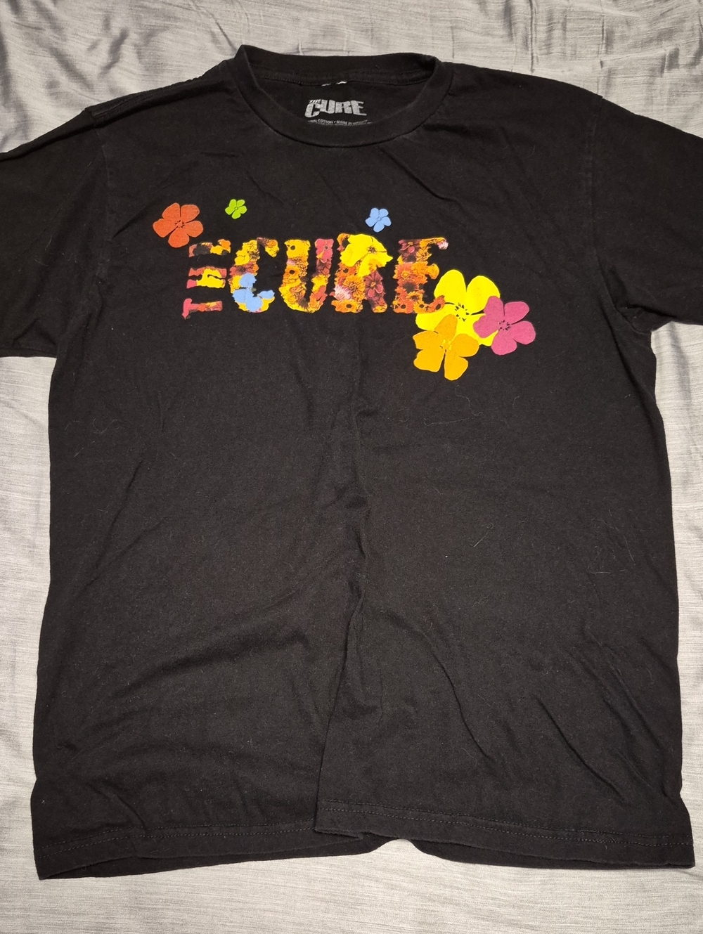 The Cure Black Floral Logo Tee